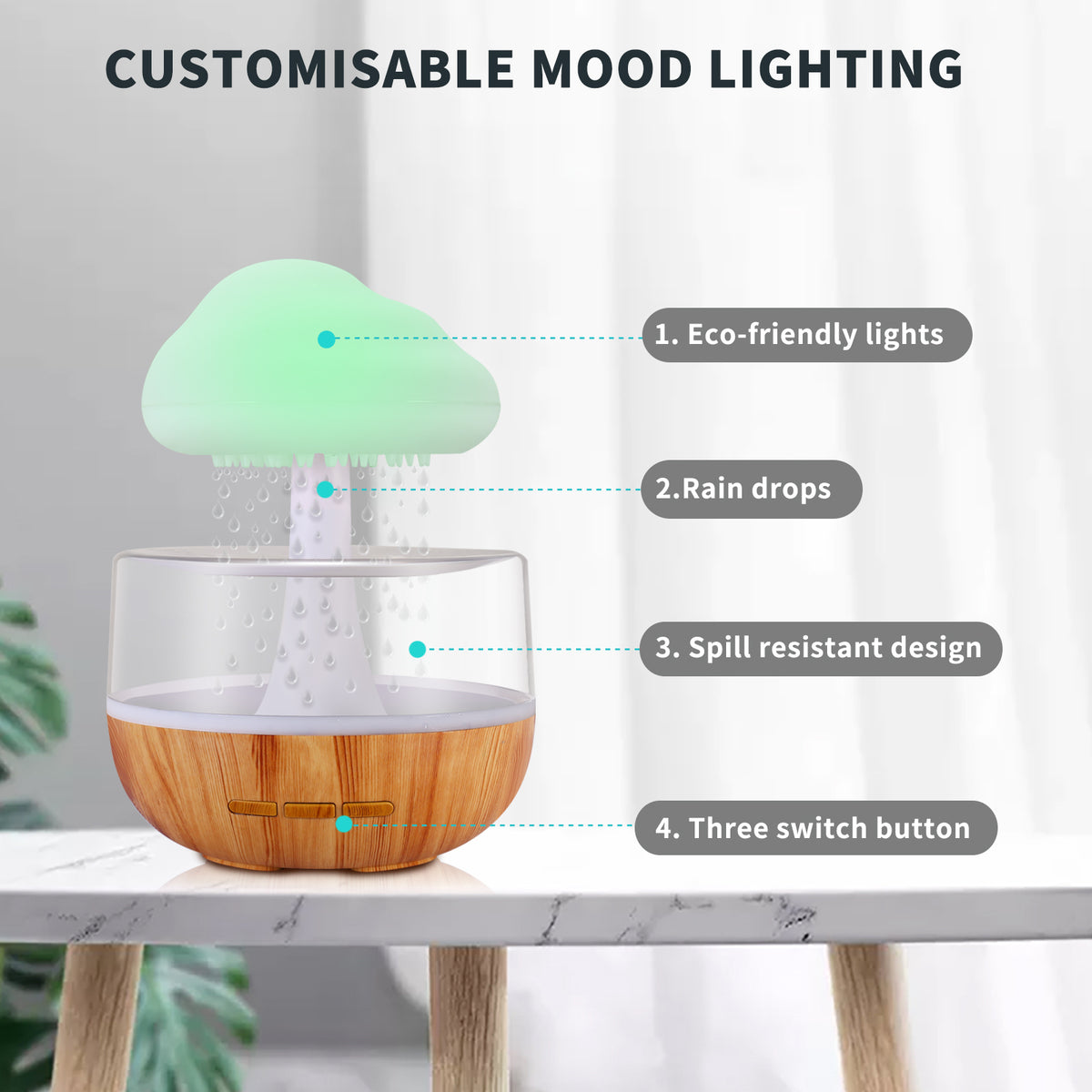 Weljoy Zen Raining Cloud Night Light