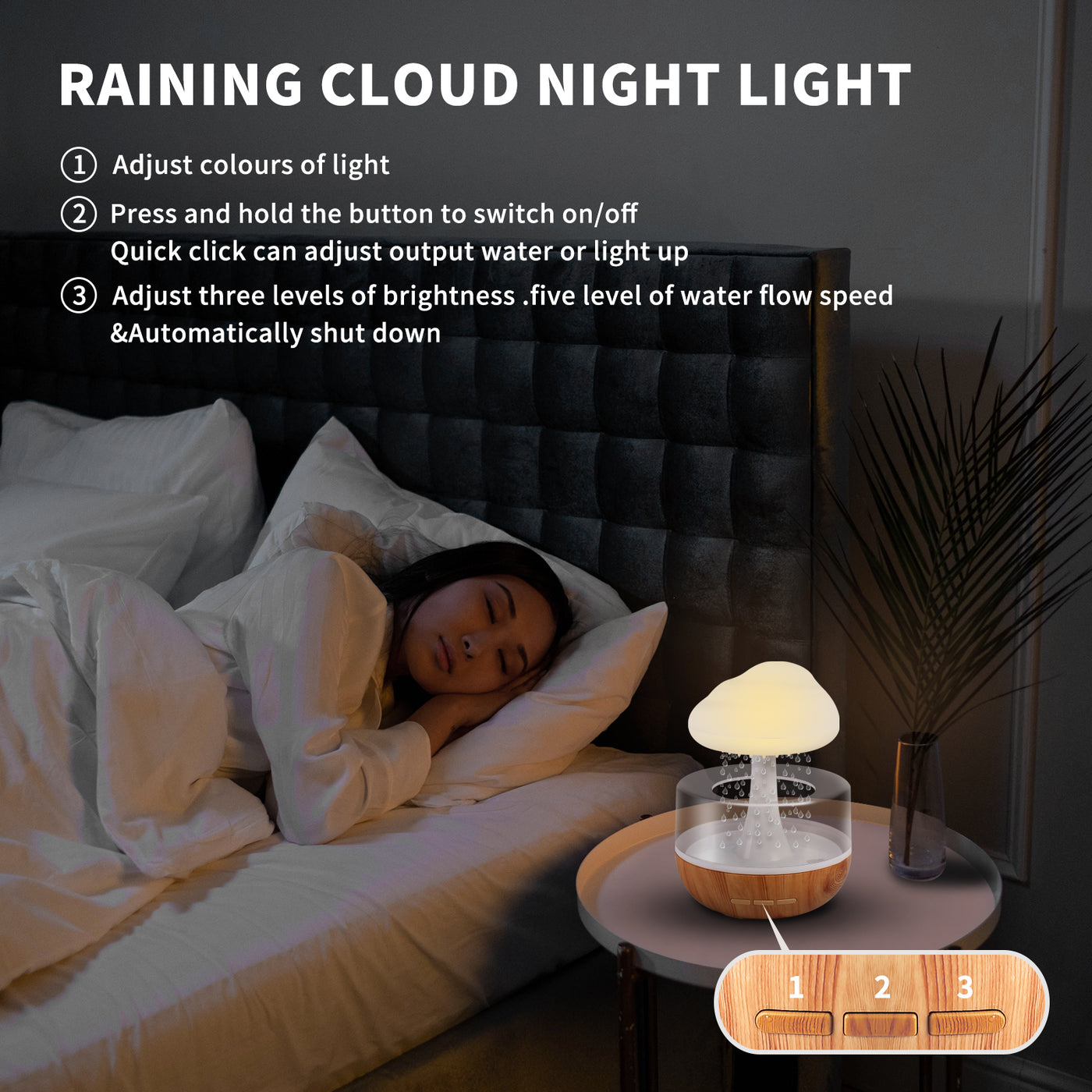Weljoy Zen Raining Cloud Night Light