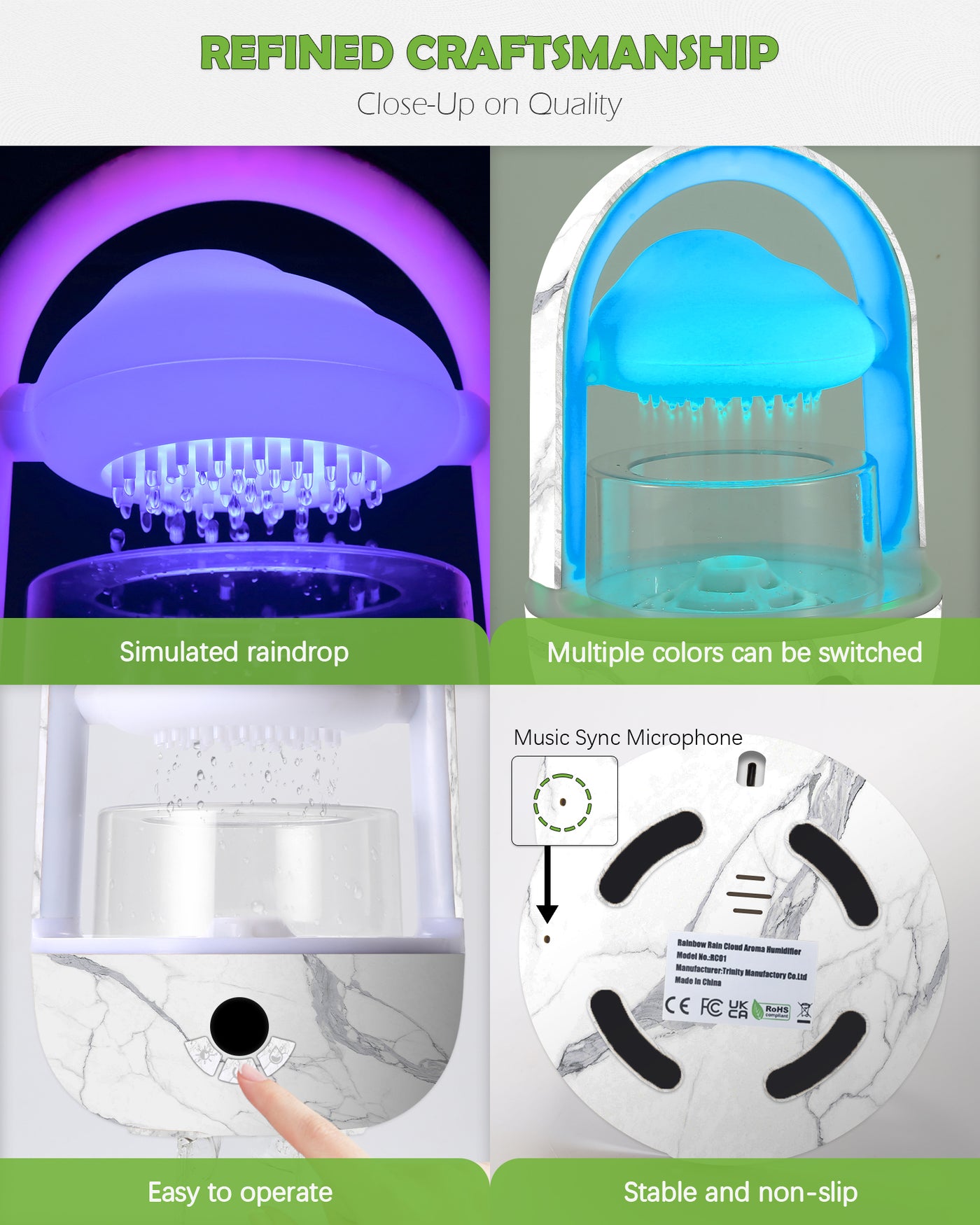 Weljoy Rainbow Rain Cloud Humidifier