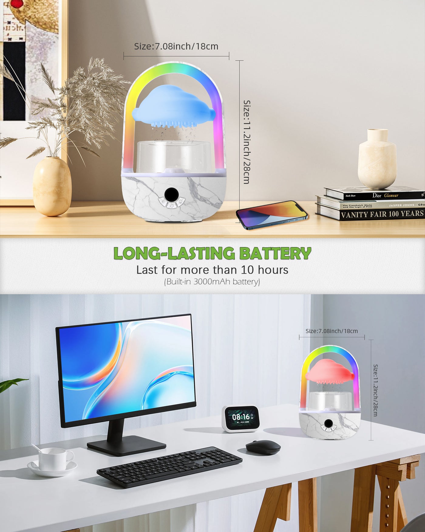 Weljoy Rainbow Rain Cloud Humidifier